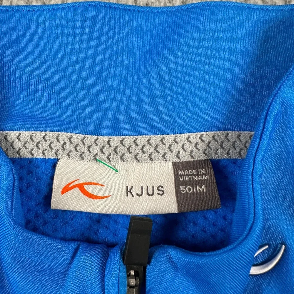 KJUS Golf Vest Mens M Blue Sleeveless Half Zip Mock Neck‎ Performance Stretch